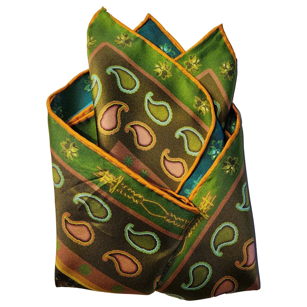 OVALS - Pocket Square-Small Neck Scarf - Red-Orange — Bruce Samia